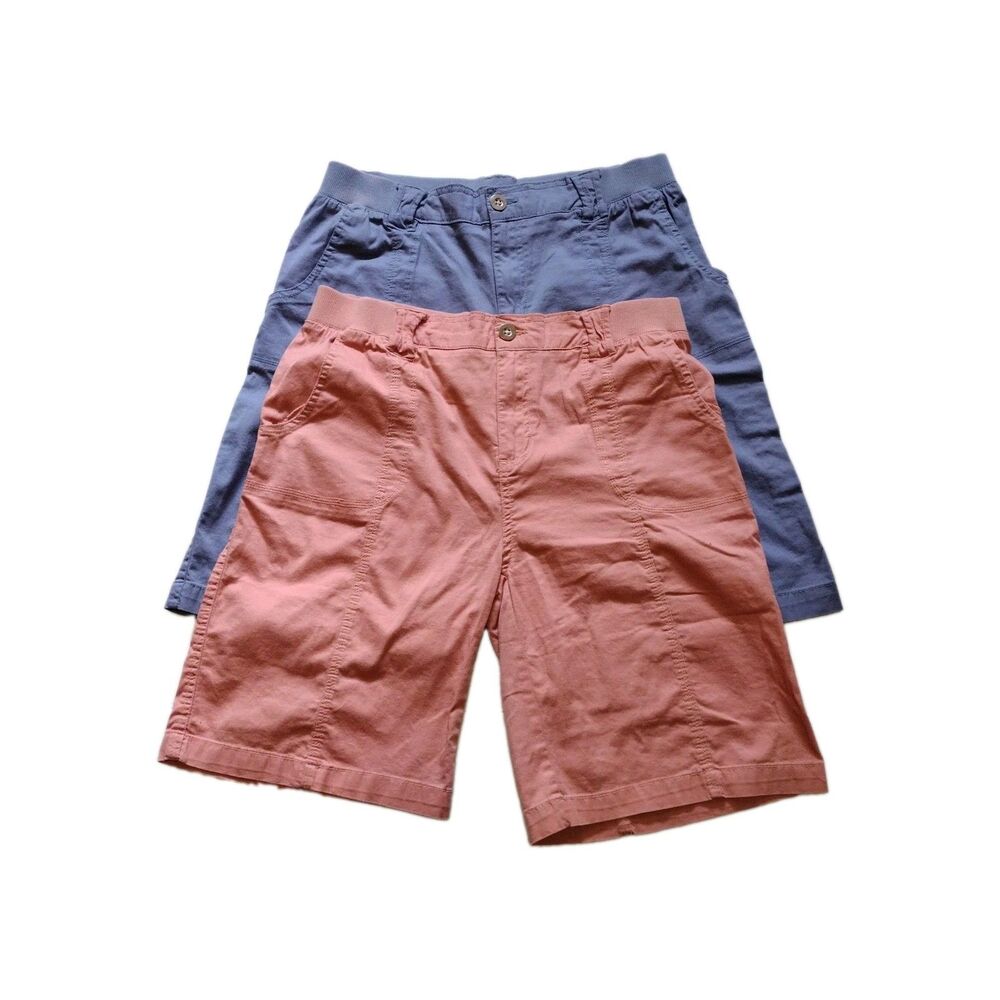 FRESH Cotton Casual Summer Shorts Women's Size 6 Stretchy Elastic Waist Lot of 2